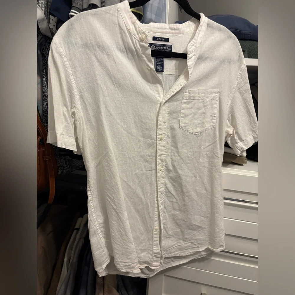 Men's linen blend button down shirt - Picture 1 of 1